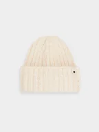 Czapki damskie - 4F Czapka zimowa damska - beżowa Uniwersalny - miniaturka - grafika 1