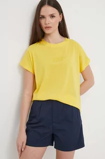 Koszulki sportowe damskie - North Sails t-shirt bawełniany damski kolor żółty 093372 - grafika 1