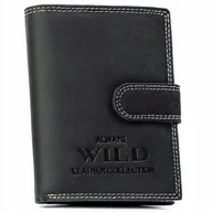 Portfele - Portfel męski Always Wild N4L-CHM-BL czarny - miniaturka - grafika 1