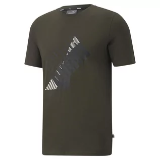 Koszulki sportowe męskie - Męska Koszulka PUMA PUMA POWER LOGO TEE FOREST NIGHT 84978870 – Zielony - grafika 1