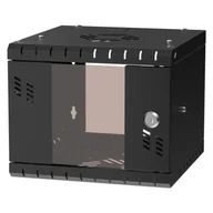 Szafy rack - Szafa wisząca Standard 10" 4U, 300mm, drzwi szklane, czarna - miniaturka - grafika 1