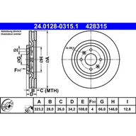 Tarcze hamulcowe - Tarcza hamulcowa ATE 24.0128-0315.1 - miniaturka - grafika 1