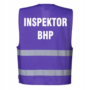 Kamizelka odblaskowa Portwest fioletowa L/XL z nadrukiem INSPEKTOR BHP - Odzież robocza - miniaturka - grafika 1