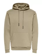 Bluzy męskie - ONLY & SONS Męska bluza z kapturem Onsceres Sweat Noos, beżowy, S - miniaturka - grafika 1