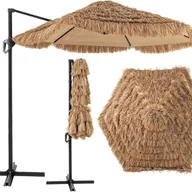 Parasole ogrodowe - 2,7 m Parasol Słomiany z PE, Parasol Wiszący w Stylu Hawajskim, z Podwójnym Dachem, 8 Żebrami, Podstawa nie Wchodzi w Skład Zestawu - miniaturka - grafika 1