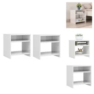 Szafki nocne - vidaXL Szafki nocne 2 szt. Biały wysoki połysk 40x30x40 cm materiał drewnopochodny - Stoliki nocne - miniaturka - grafika 1