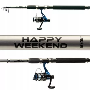 Zestaw wędkarski HAPPY WEEKEND wędka 2,40m 5-25g + kołowrotek + żyłka Jaxon - Wędki - miniaturka - grafika 1