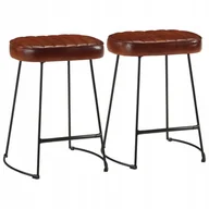 Taborety i hokery - Stołki barowe, 2 szt., ciemnobrązowe, 40x29,5x53 cm - miniaturka - grafika 1