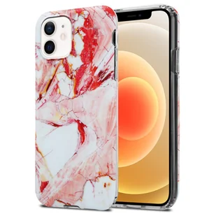 Cadorabo Etui kompatybilne z Apple iPhone 12 PRO MAX - Etui w kolorze White Pink Marble nr 20 ? Etui na telefon wykonane z silikonu TPU z wzorem mozaiki - silikonowe etui Ultra Slim Back Cover Case Bumper - Etui i futerały do telefonów - miniaturka - grafika 1