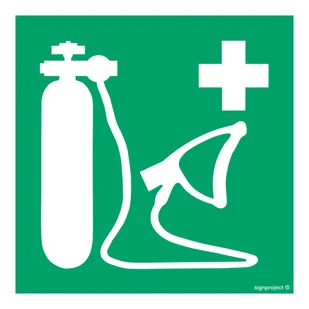 AE028 RESPIRATOR TLENOWY, FS - FOLIA SAMOPRZYLEPNA FOTOLUMINESCENCYJNA; (500X500MM) - Systemy ekspozycyjne i znaki informacyjne - miniaturka - grafika 1