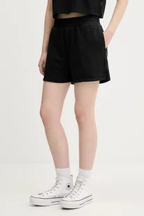 Converse szorty damskie kolor czarny gładkie high waist 10028417-A02 - Spodnie sportowe damskie - miniaturka - grafika 1