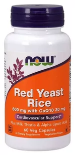 NOW Foods - Fermentowany Ryż Czerwony 600mg + Koenzym Q10, 60 vkaps - Ryż - miniaturka - grafika 1