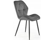 Krzesła - Krzesło Tapicerowane do Salonu K453 Szare Welur 1AF7-68926 - miniaturka - grafika 1