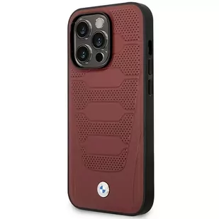 Etui na telefon BMW BMHMP14X22RPSR do Apple iPhone 14 Pro Max 6,7" burgundowy/burgundy Leather Seats Pattern MagSafe - Etui i futerały do telefonów - miniaturka - grafika 2