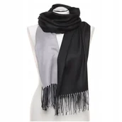 Apaszki i szaliki damskie - Szal Damski Dwustronny z Frędzlami Elegancki Szalik Cienki Dwa Kolory MORAJ - miniaturka - grafika 1