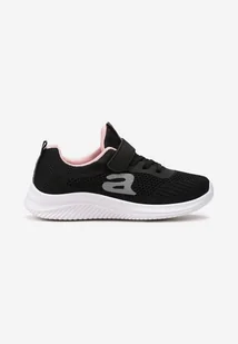Czarno-Różowe Buty Sportowe przed Kostkę z Siateczką i Nadrukiem Enfulia - Moda i Uroda OUTLET - miniaturka - grafika 1