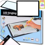 Przybory szkolne - Tablica Do Rysowania LED Kalka A4 PODŚWIETLANA DESKA KREŚLARSKA TABLET GRAFICZNY PREZENT DLA DZIECKA + EBOOK - miniaturka - grafika 1