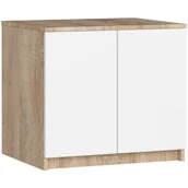 Szafy - Nadstawka na szafę AKORD S60 Dąb Sonoma 60 cm - 2 drzwi, fronty kolor Biały, mat, 2 półki - 60x51x55 cm - miniaturka - grafika 1
