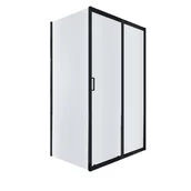 Kabiny prysznicowe - Kabina prysznicowa Durasan 100x80 prostokątna czarny mat bez brodzika - miniaturka - grafika 1