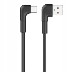 Kabel USB TYP C USBC 1m kątowy 90 stopni czarny boczny Przewód Przewód do ładowania Telefonu - Kable USB - miniaturka - grafika 1