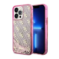 Etui i futerały do telefonów - Guess GUHCP14XLC4PSGP iPhone 14 Pro Max 6.7" różowy/pink hardcase Liquid Glitter 4G Transculent - miniaturka - grafika 1