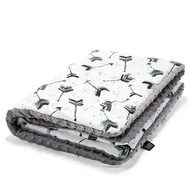 Koce i narzuty dla dzieci - LA MILLOU CIEPŁY KOCYK MINKY- L - BOHO ROYAL ARROWS GREY - miniaturka - grafika 1