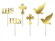 Pamiątka Pierwszej Komunii Świętej - PartyShow Dekoracje do muffinek I Komunia Święta - 6 szt. DTIKOM04-019 - miniaturka - grafika 1