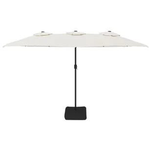 Podwójny parasol ogrodowy z LED, piaskowa biel, 449x245 cm Lumarko - Parasole ogrodowe - miniaturka - grafika 5