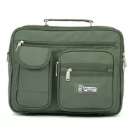 Torby męskie - Torba męska do pracy A4 Bellugio ciemnozielona - miniaturka - grafika 1