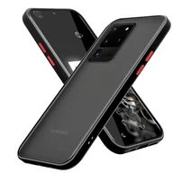 Etui i futerały do telefonów - Pokrowiec Etui Do Samsung Galaxy S20 ULTRA w Matowe Czarno - Czerwone Guziki TPU Hard Case Obudowa Ochronny Cadorabo - miniaturka - grafika 1