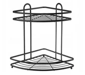 Półki łazienkowe - Półka łazienkowa pod prysznic narożna 2P Nives czarna - miniaturka - grafika 1