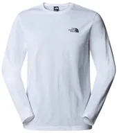 Bluzy męskie - Bluza The North Face M L/S Simple Dome Tee męska : Kolor - Biały, Rozmiar - L - miniaturka - grafika 1