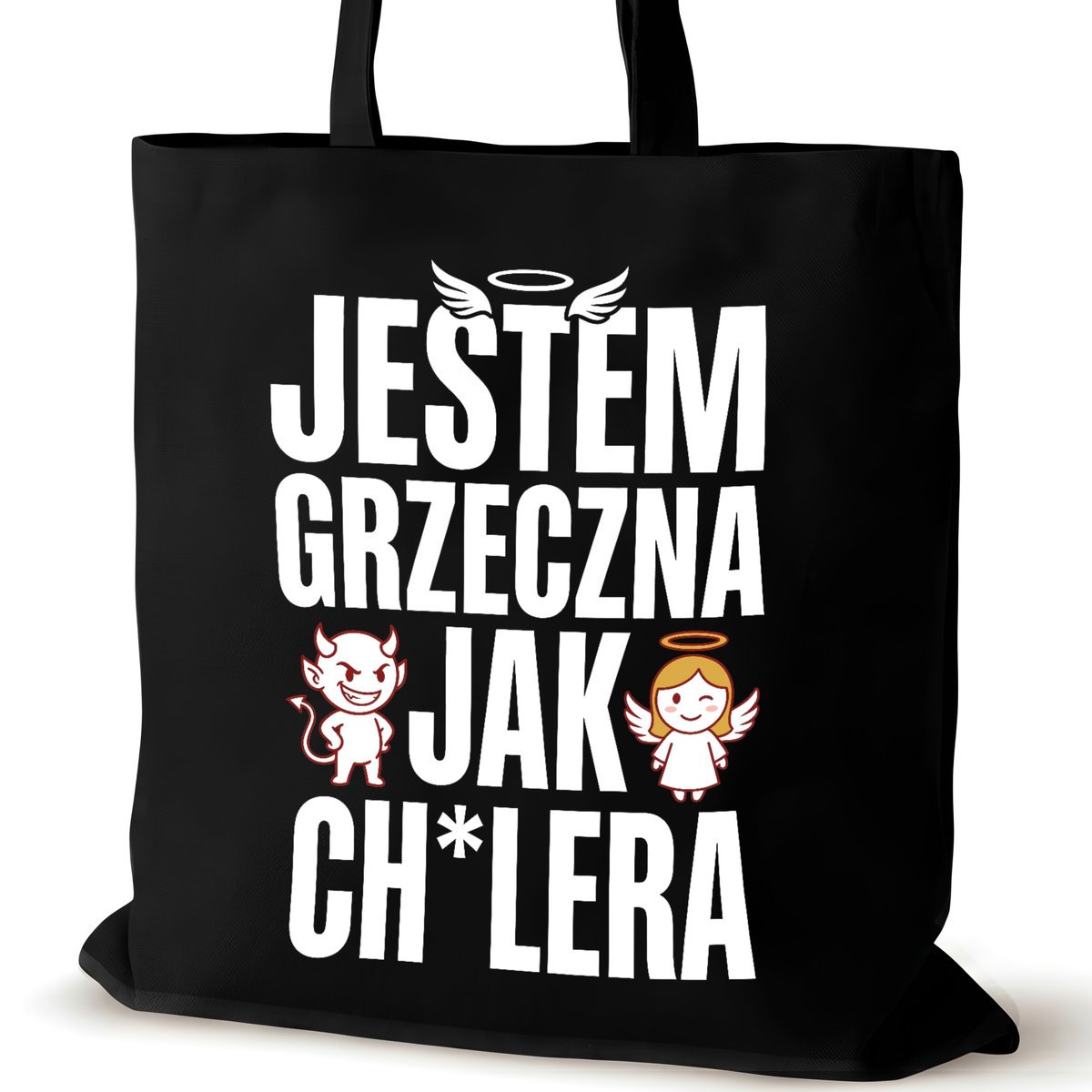 Torba bawełniana czarna dla VIRAL na ramię duża prezent walentynki