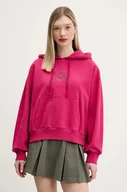 Bluzy damskie - Vans bluza bawełniana damska kolor różowy z kapturem z nadrukiem VN000NY1C9L1 - miniaturka - grafika 1