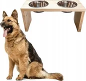 Miski dla psów - QLS STOJAK NA MISKI DLA PSA PODWÓJNY DREWNIANY XL - miniaturka - grafika 1