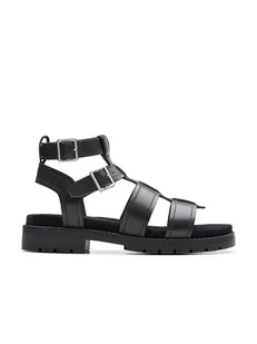 Clarks Skórzane sandały "Orinoco Cove" w kolorze czarnym na obcasie - Sandały damskie - miniaturka - grafika 1