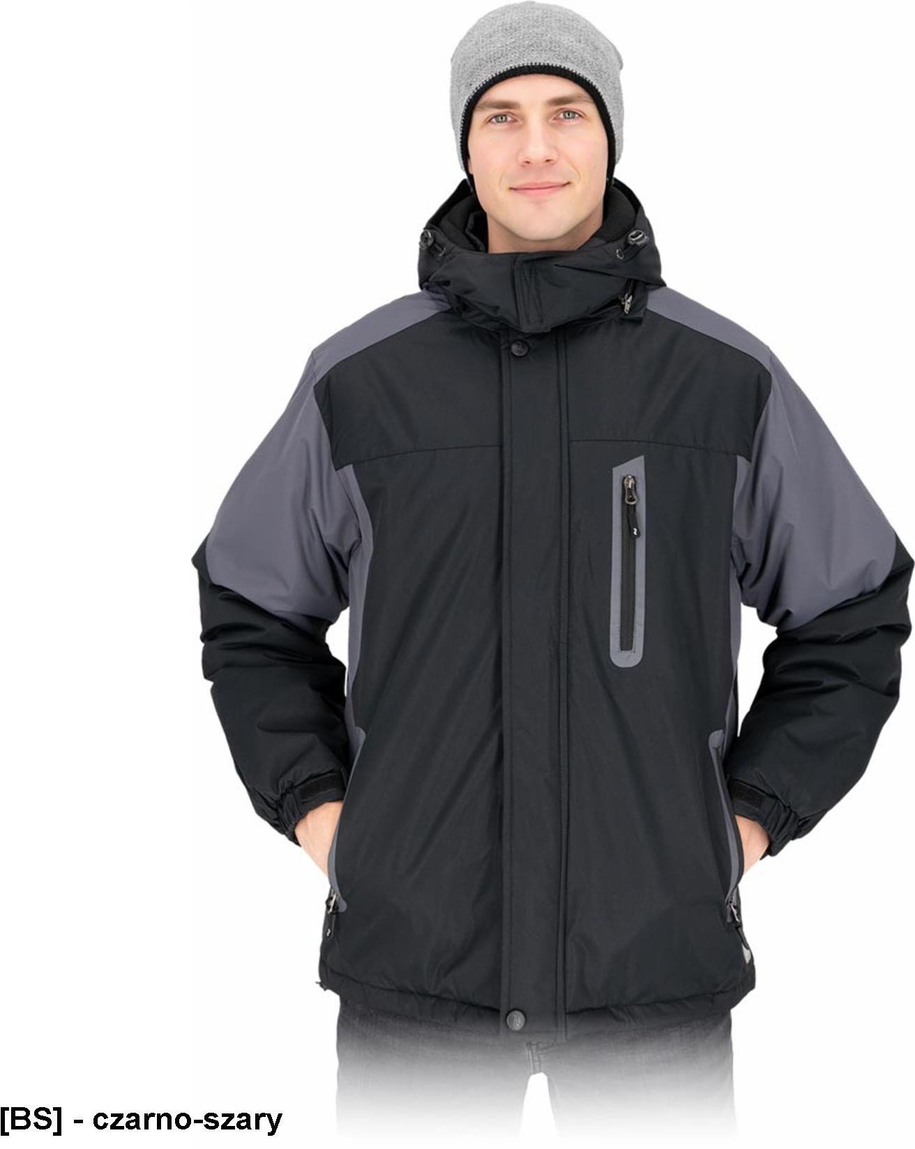 Kurtka ochronna ocieplana męska kaptur stójka zamek rzepy napy rękaw ściągacz rzepy wiele kieszeni tafta 210T MILTON L