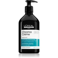 Szampony do włosów - L'Oréal Professionnel Paris profesjonalny szampon korektor kolorów chroma Crème Green Series Expert do włosów ciemnobrązowych do farbowanych czarnych, formuła wzbogacona pigmentami, 500 ml - miniaturka - grafika 1