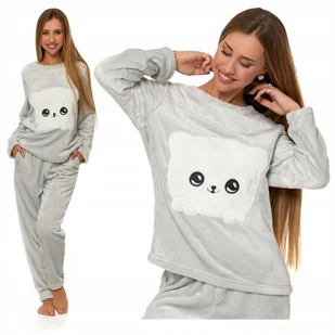 Piżama Damska Polarowa Gruba Ciepła Puchata Długa Miła w Dotyku XXL MORAJ - Piżamy damskie Piżama Damska Polarowa Gruba Ciepła Puchata Długa Miła w Dotyku XXL MORAJ - Piżamy damskie - miniaturka - grafika 1