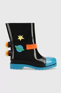 Buty dla dziewczynek - Melissa kalosze dziecięce Rain Boot + Fabula Inf kolor czarny - miniaturka - grafika 1