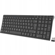 Klawiatury - iClever GKG22B Klawiatura bezprzewodowa 2,4 GHz, ładowalna, QWERTZ, czarna - miniaturka - grafika 1