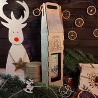 Ozdoby bożonarodzeniowe - Bałwanek - drewniana skrzynka harmonijka na wino z logo firmy lub własną treścią - miniaturka - grafika 1