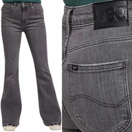 Spodnie damskie - Lee BREESE FLARE Ash wysokie szare damskie spodnie jeansowe dzwony W28 L31 - miniaturka - grafika 1