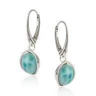 Kolczyki - ankabizuteria.pl Kolczyki srebrne z larimarem subtelne owalne - miniaturka - grafika 1