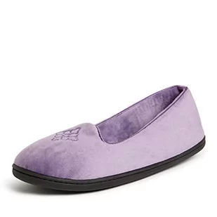 Dearfoams Damskie kapcie Rebecca z mikrofibry welurowe zamknięte z tyłu, Smokey Purple, x-large - Kapcie damskie - miniaturka - grafika 1