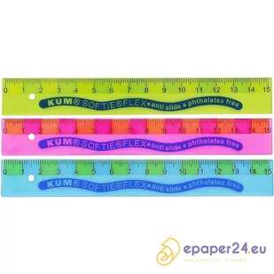 Linijka plastikowa Kum Softie Flex 15cm mix kolorów - Linijki, ekierki - miniaturka - grafika 1