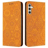 Portfele - Dla Samsung Galaxy A16 5G A16 4G Etui z nadrukiem Kwiatowy portfel Stojak Skórzany pokrowiec na telefon - żółty Wielobarwny Yellow - miniaturka - grafika 1
