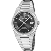 Zegarki damskie - Festina Swiss Made zegarek damski na bransolecie wodoszczelny czarny 20035/6 - miniaturka - grafika 1