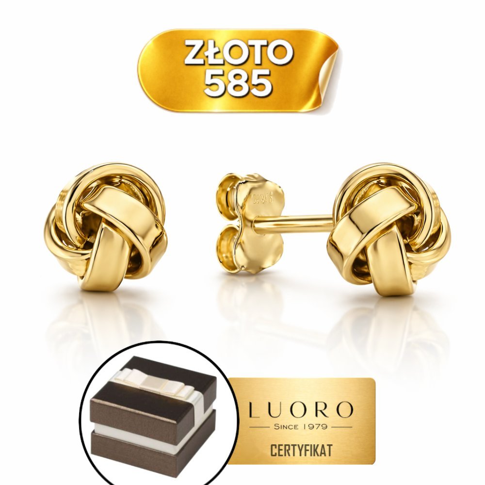 KOLCZYKI ZŁOTE 585 14K SUPEŁKI NOWOCZESNE SZTYFT 0,7 CM ELEGANCKIE