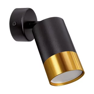 Metalowy kinkiet Puzon minimalistyczny do holu czarny złoty - Lampy ścienne - miniaturka - grafika 1